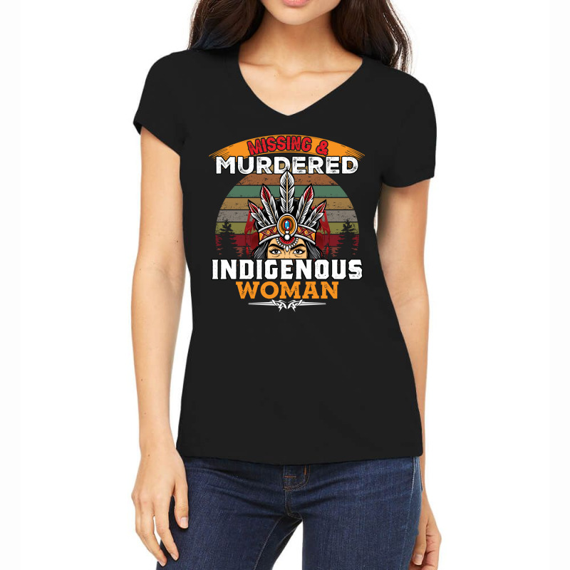 Native American Red Women's V-Neck T-Shirt by mhirrystarao | Artistshot