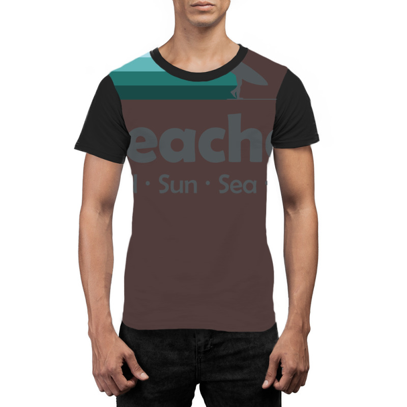 Beaches Sand Sun Sea Surf Graphic T-shirt | Artistshot