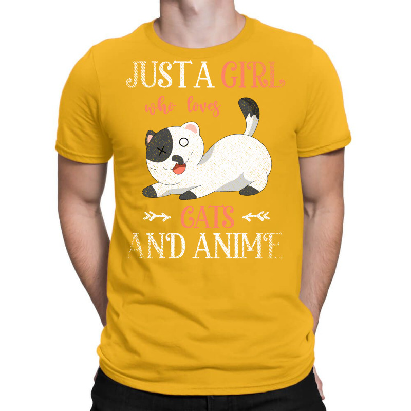 Just A Girl Who Loves Cats And Anime 70s (1) T-Shirt by juancotamh | Artistshot