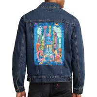 Toxic Jungle Retro (1) Men Denim Jacket | Artistshot