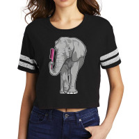 Elephant As Hairdresser With Comb (1) (1) Scorecard Crop Tee | Artistshot