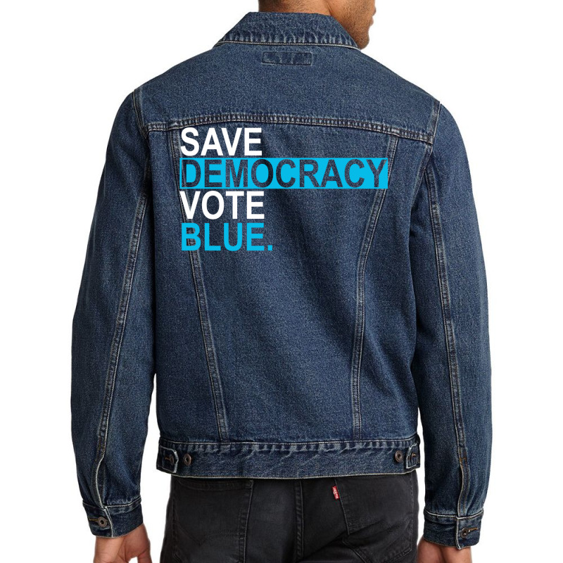 Save Democracy Vote Blue Boy Men Denim Jacket by locsinvaquezj | Artistshot