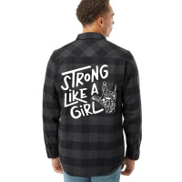 Strong Like A Girl Mode White Hipster Flannel Shirt | Artistshot