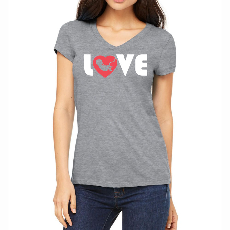 Love Pro Life Gift Print Anti Abortion Tee Blue Women's V-Neck T-Shirt by hacongurel | Artistshot