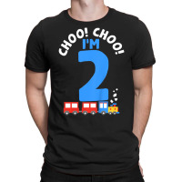 Kids 2nd Birthday Iâ€™m 2 Choo Choo Train Tra T-shirt | Artistshot