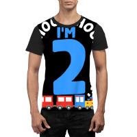 Kids 2nd Birthday Iâ€™m 2 Choo Choo Train Tra Graphic T-shirt | Artistshot