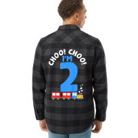 Kids 2nd Birthday Iâ€™m 2 Choo Choo Train Tra Flannel Shirt | Artistshot