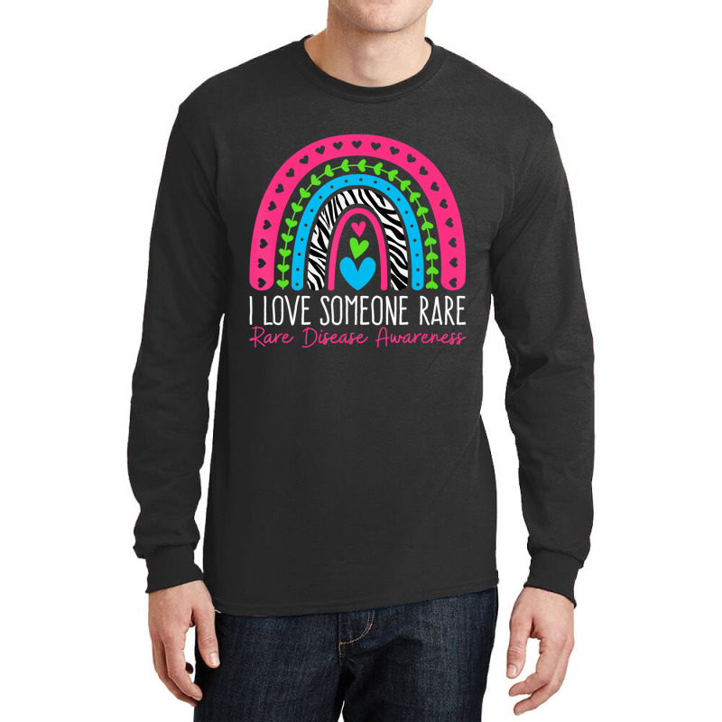 I Love Someone Rare Zebra Rainbow   Rare Disease A Long Sleeve Shirts | Artistshot