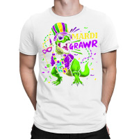 Mardi Grawr Dabbing T Rex Dinosaur Mask Beand Mard T-shirt | Artistshot