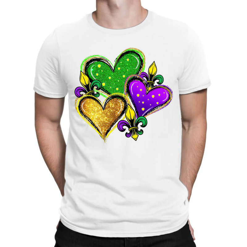 Cute Mardi Gras Heart Funny Fleur De Lis Mardi Gra T-shirt | Artistshot