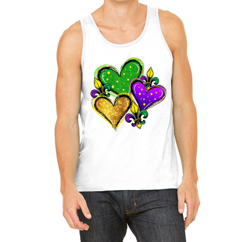 Cute Mardi Gras Heart Funny Fleur De Lis Mardi Gra Tank Top | Artistshot