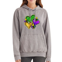 Cute Mardi Gras Heart Funny Fleur De Lis Mardi Gra Vintage Hoodie | Artistshot