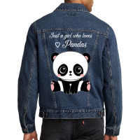 Cute Panda Shirt Just A Girl Who Loves Pandas T Sh Men Denim Jacket | Artistshot