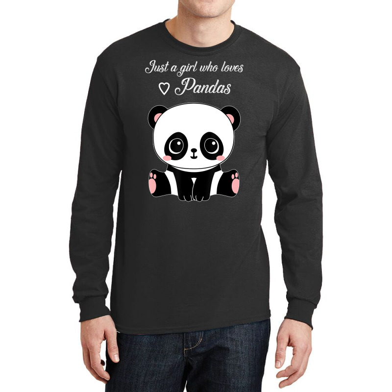 Cute Panda Shirt Just A Girl Who Loves Pandas T Sh Long Sleeve Shirts | Artistshot