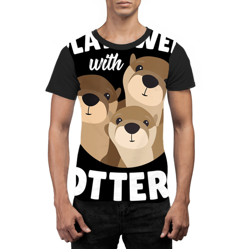 Plays Well With Otters Shirt   Funny Otter Pun Gif Graphic T-shirt | Artistshot