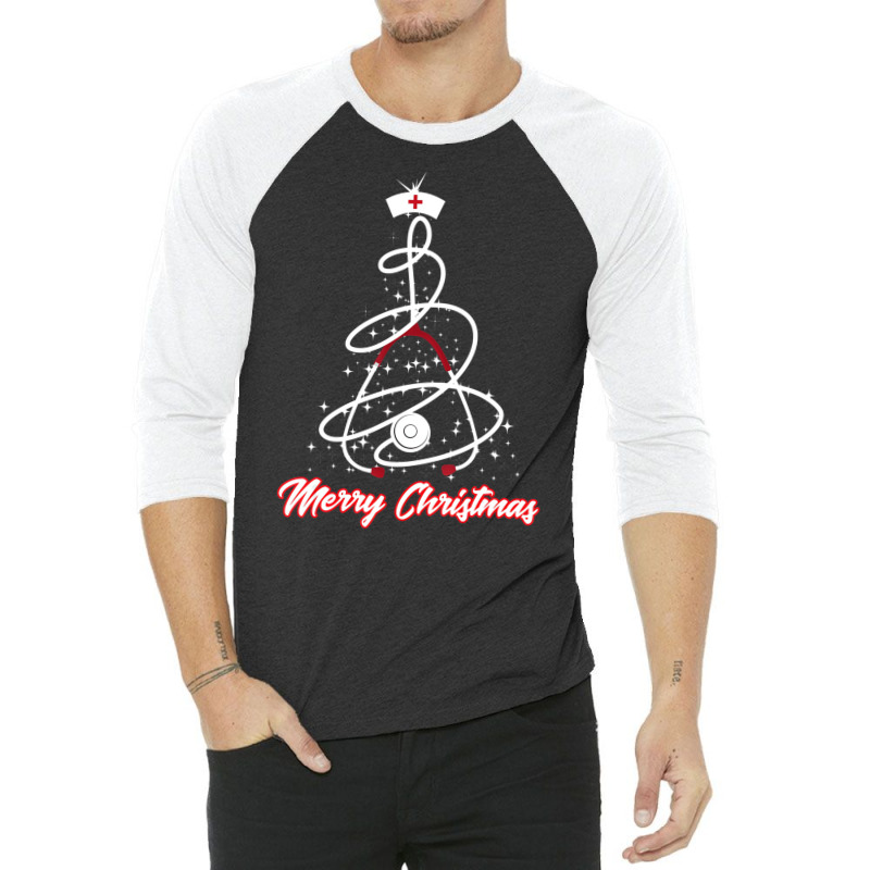 Merry Christmas Nurse Shirt Yuletide Practitioners 3/4 Sleeve Shirt by likensjaymie | Artistshot