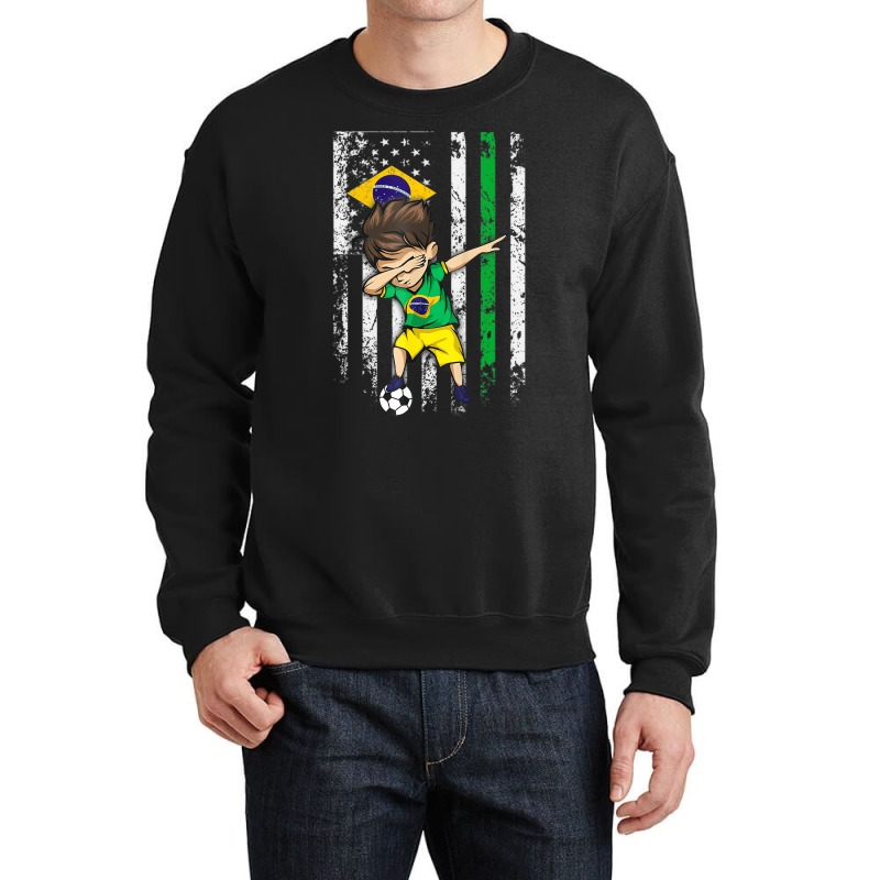 Dabbing Soccer Boy Brazil Jersey Shirt   Brazilian Crewneck Sweatshirt | Artistshot