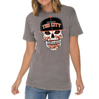 San Francisco The City Sugar Skull Bay Bridge Gold Vintage T-shirt | Artistshot