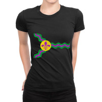 St. Louis Flag Mardi Gras Sweatshirt Soulard Distr Ladies Fitted T-shirt | Artistshot