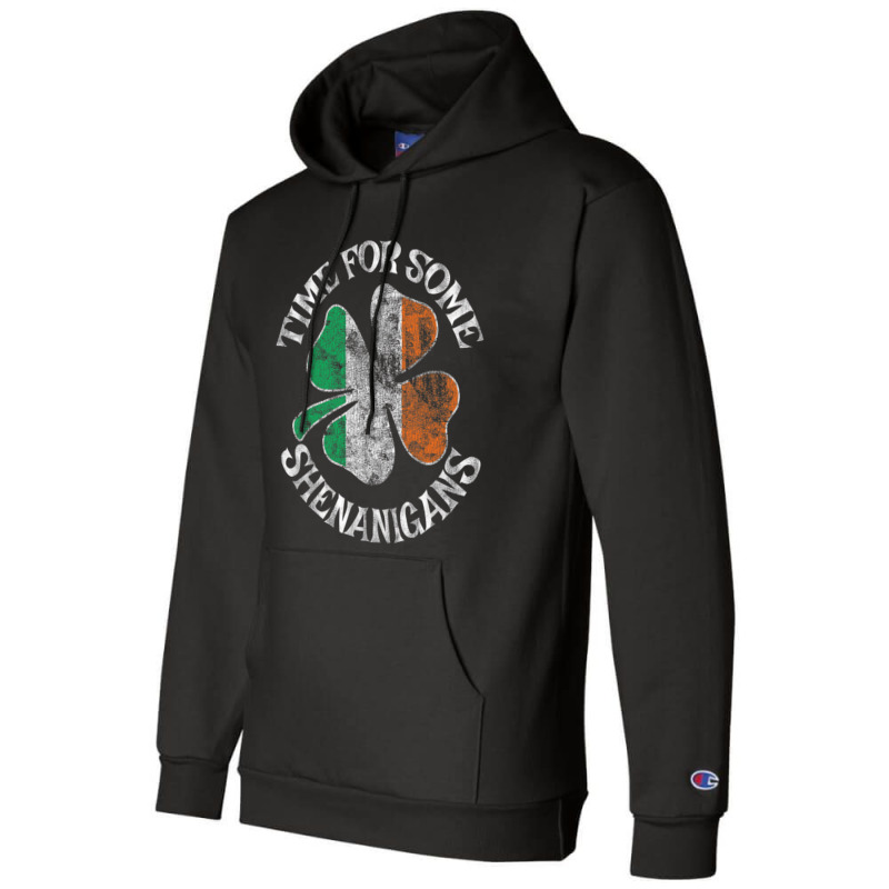 St. Patrick's Time For Some Shenanigans Clover Fun Champion Hoodie | Artistshot