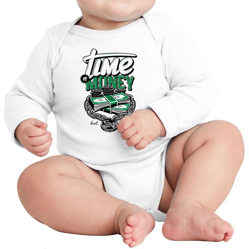 Time Is Money Long Sleeve Baby Bodysuit by annashopp | Artistshot