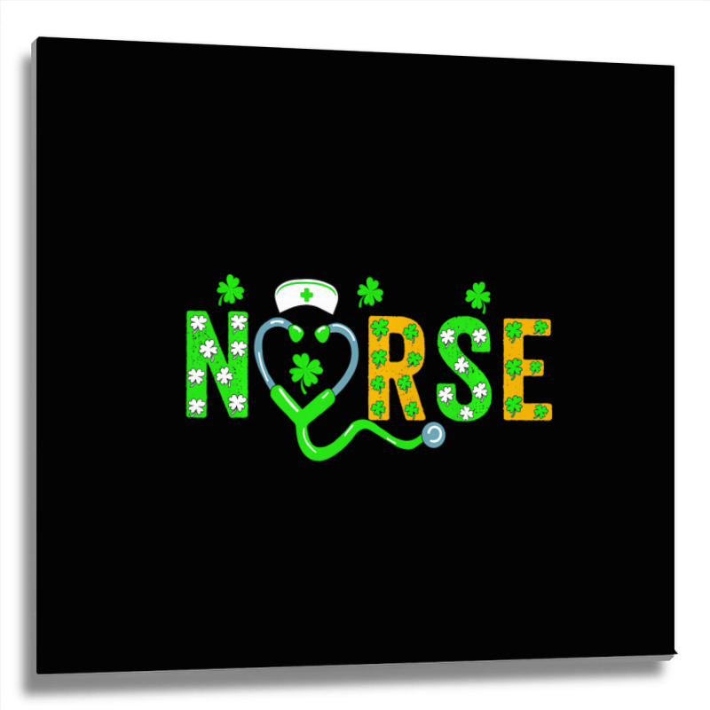 Nurse St Patricks Day Shirt St Patricks Day Nurse Metal Print Square | Artistshot