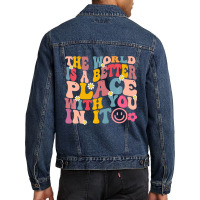 The World Is A Better Place With You In It Retro G Men Denim Jacket | Artistshot