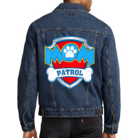 Mom Patrol Shirt   Dog Mom Dad Funny Gift Birthday Men Denim Jacket | Artistshot