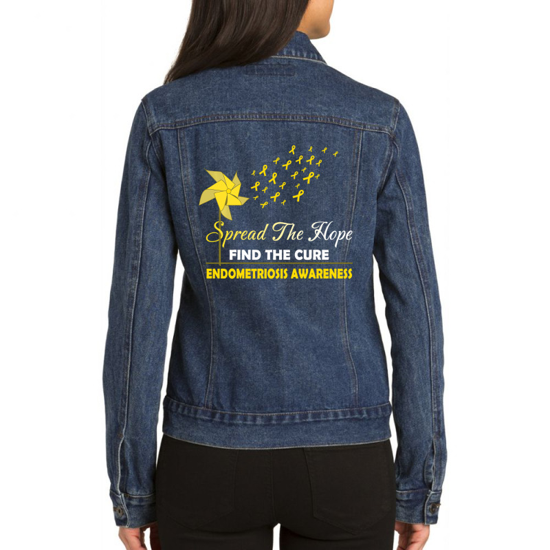 Spread The Hope Endometriosis Awareness Pullover H Ladies Denim Jacket by prasek | Artistshot