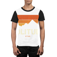 Vintage Solitude Utah Mountains Hiking Sunset Retr Graphic T-shirt | Artistshot