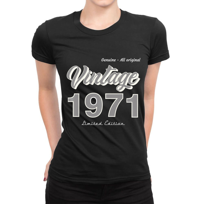 Vintage 1971 Limited Edition 52nd Birthday Gift Ma Ladies Fitted T-Shirt by wortham | Artistshot