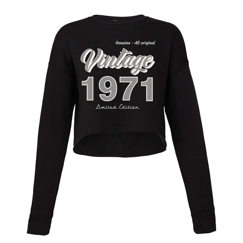 Vintage 1971 Limited Edition 52nd Birthday Gift Ma Cropped Sweater by wortham | Artistshot