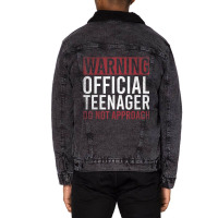 Warning Official Teenager Do Not Approach 13th Bir Unisex Sherpa-lined Denim Jacket | Artistshot