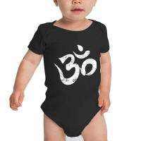 Womens Distressed Om Meditation Spiritual Indian Y Baby Bodysuit | Artistshot