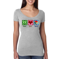 Peace Love Books Music Women's Triblend Scoop T-shirt | Artistshot