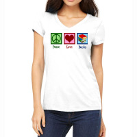 Peace Love Books Music Women's V-neck T-shirt | Artistshot