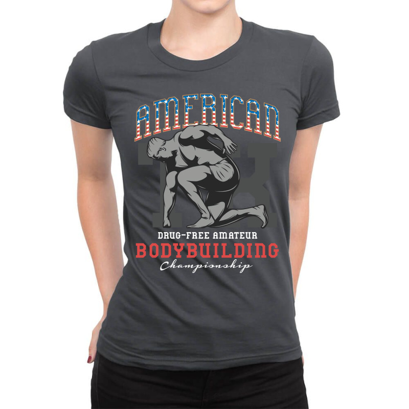 American Bodybuilding Ladies Fitted T-Shirt by dabreutatsig | Artistshot