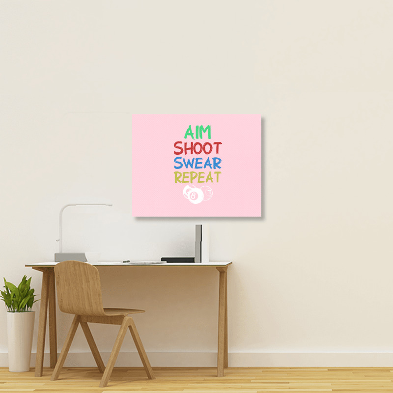 Billiards Aim Shoot Swear Snooker Pool Landscape Canvas Print | Artistshot