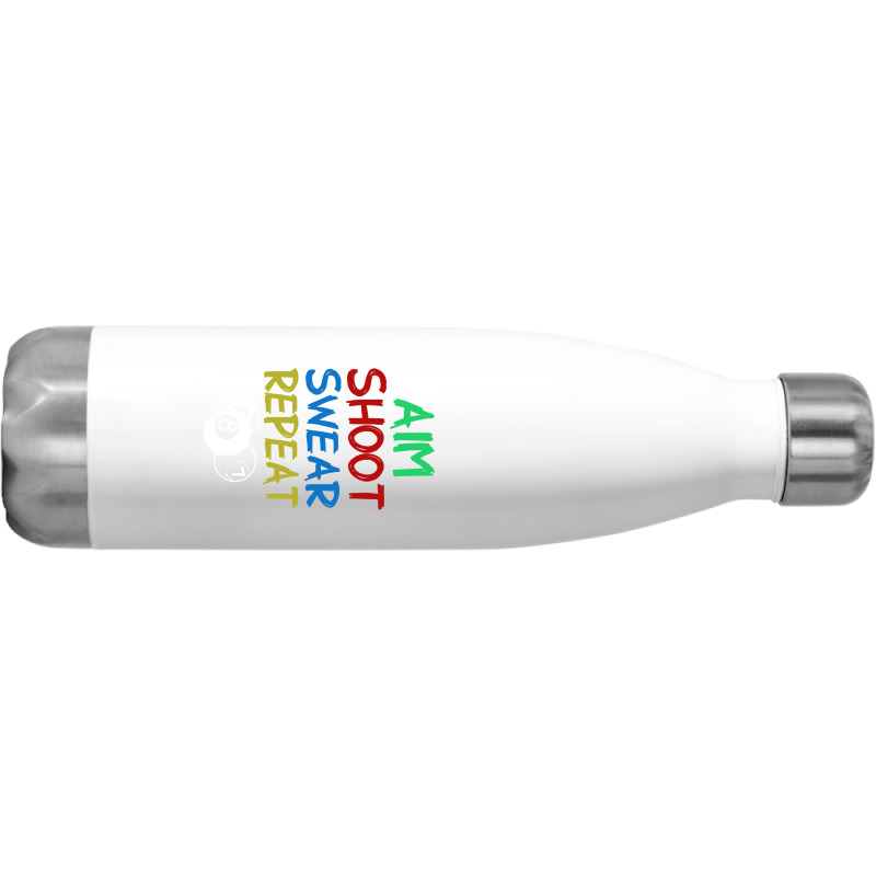 Billiards Aim Shoot Swear Snooker Pool Stainless Steel Water Bottle | Artistshot