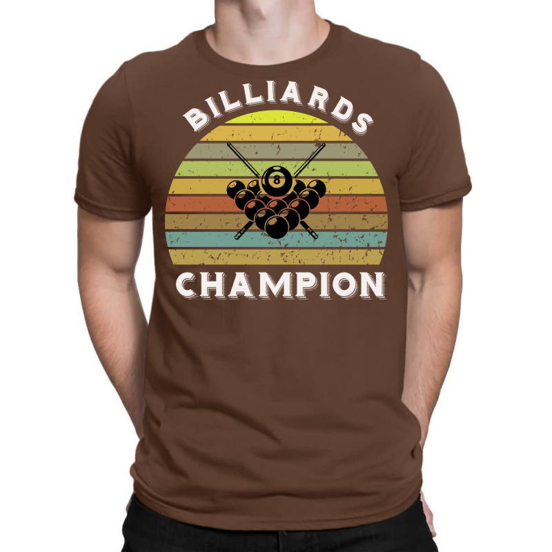 Billiards Champion Retro Sunset Design T-shirt | Artistshot