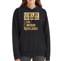 Funny Level Of Awesomeness Low Medium Gift Billiar Vintage Hoodie | Artistshot