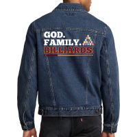 God Family Billiards Pool Player Design Men Denim Jacket | Artistshot