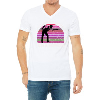 Om Billiards Champion Retro Sunset V-neck Tee | Artistshot