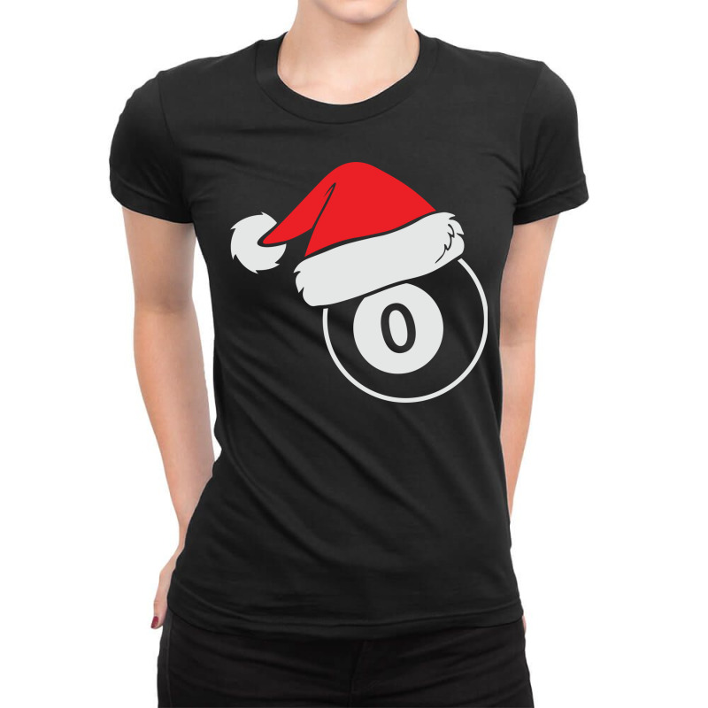 Billard Ball Santa Christmas Hat Tshirt Ladies Fitted T-Shirt by ruthietalhap | Artistshot