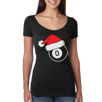 Billard Ball Santa Christmas Hat Tshirt Women's Triblend Scoop T-shirt | Artistshot