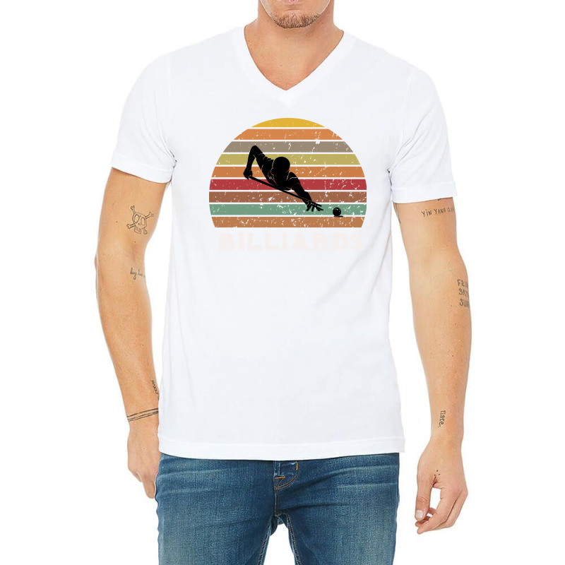 Billiards Retro Sunset Design V-neck Tee | Artistshot