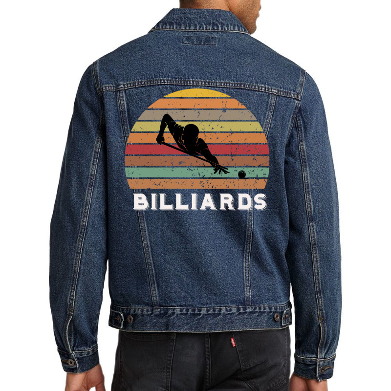 Billiards Retro Sunset Design Men Denim Jacket | Artistshot