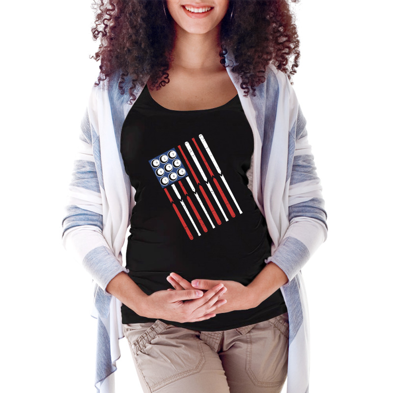 American Flag Billiards Shooting Pool Funny Pool T Maternity Scoop Neck T-shirt by lavosamalur0 | Artistshot