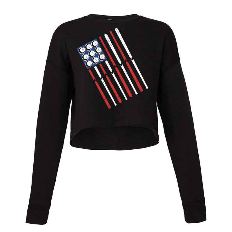 American Flag Billiards Shooting Pool Funny Pool T Cropped Sweater by lavosamalur0 | Artistshot