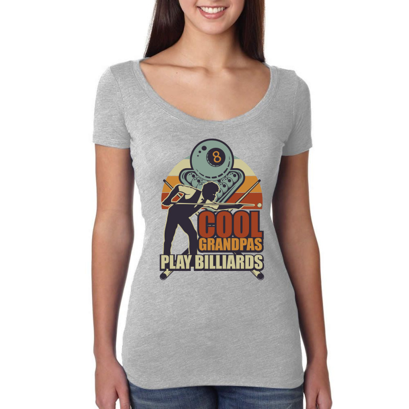 Cool Grandpas Play Billiards Retro Grandpa Gift Women's Triblend Scoop T-shirt by nokibgodfryg | Artistshot